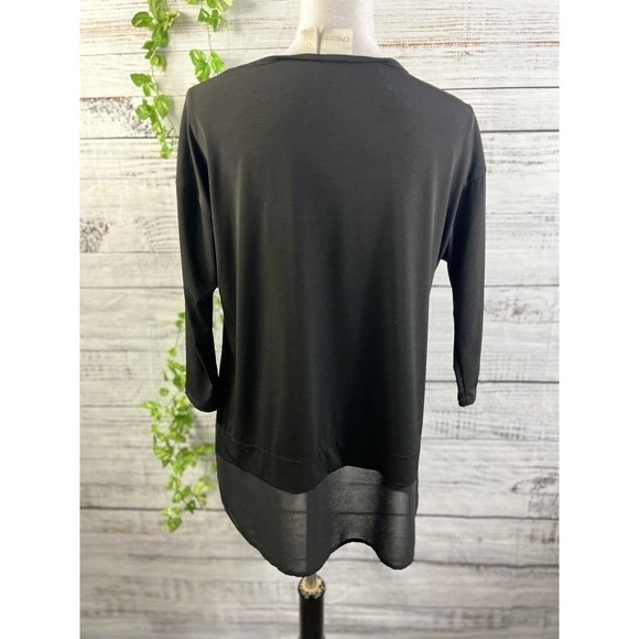 Chico's Blouse Shirt Blouse Lot of 2 size 4 6 0 Red Black Stretch Career Modest - Picture 15 of 16